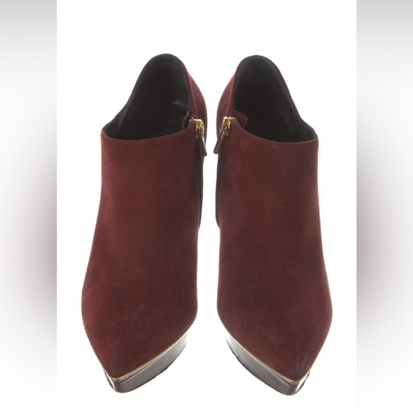 SAINT LAURENT Burgundy Suede Ankle Boots SZ 9 🔥🔥🔥 - Picture 3 of 5
